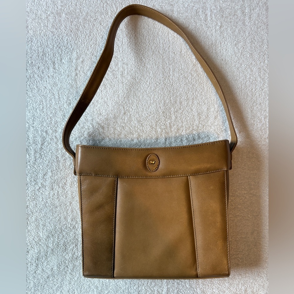 Vintage Nina Ricci Paris Tan Leather Shoulder Bag, Classic